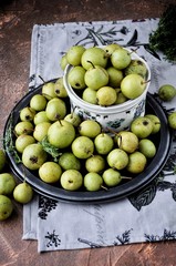 On the table is a pear crop