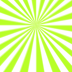 Stock Illustration - Green Colored Sunbeams Centered, Blank Copy Space, 3D Illustration.