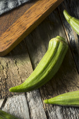 Raw Green Organic Okra Vegetables