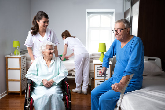 Life of elderly people at nursing home