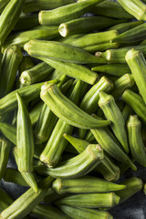 Raw Green Organic Okra Vegetables