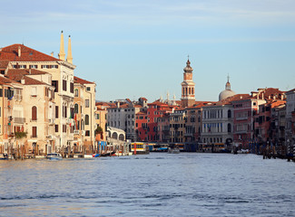 Fototapeta premium Venice Italy the Grand Canal called CANAL GRANDE in Italian Langauge at early morning