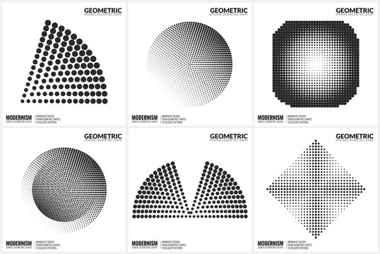 Universal Halftone Geometric Shapes For Design
