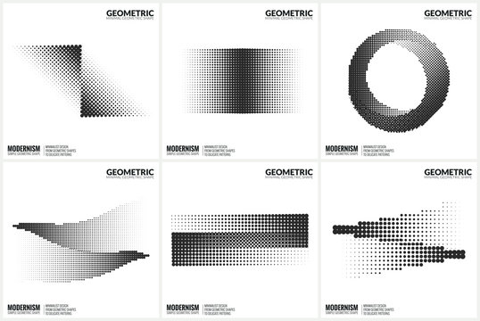  Universal Halftone Geometric Shapes For Design