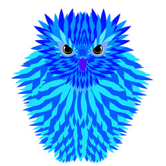 Obraz premium Illustration of a snowy owl in blue,vector