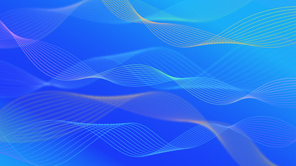Bright blue abstract background with wave shapes