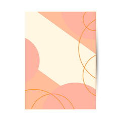 Cover for a book, notebook or diary in the style of abstraction from lines and circles in gentle tones of peach color.