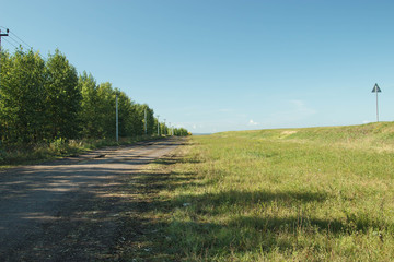 The road through the countryside.