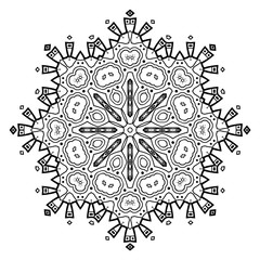 Flower Mandala. Vintage decorative elements. Oriental pattern, vector illustration. Coloring book page. Islam, Arabic, Indian, moroccan spain turkish mystic ottoman motifs