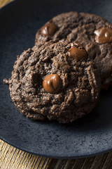 Homemade Dark Double Chocolate Chip Cookies