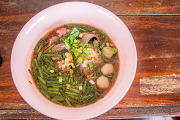thai noodle in a pork soup