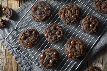 Homemade Dark Double Chocolate Chip Cookies