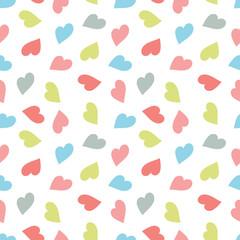 Colorful heart pattern seamless white love
