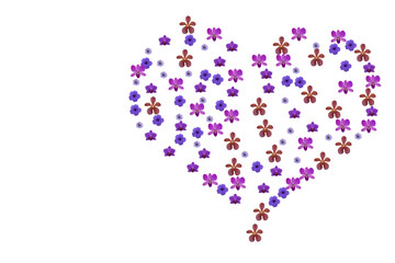 Heart  flower heart  isolated on white background.Love concept.