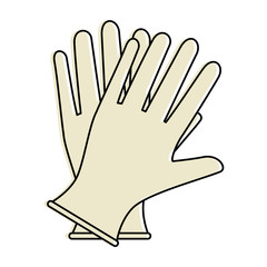 Surgical gloves isolated icon vector illustration design