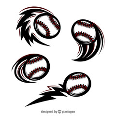 Baseball Swoosh Set of 4 Logo