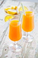 Glasses Of Refreshing Carrot Juice