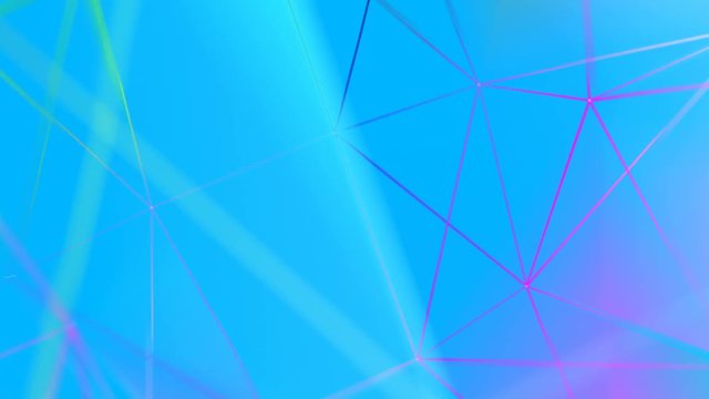 Vibrant Colors Network Loop 3A: minimal plexus network connections cloud sphere in hologram iridescent RGB neon rainbow colors. 4K UHD, FullHD, seamless loop.