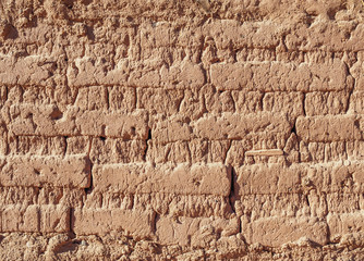 Adobe Wall in San Pedro de Atacama, Antofagasta Region, Chile