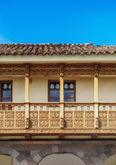 Colonial House with Balcony, Main Square, Cusco, Peru