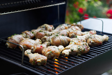 Marinated the chicken thighs on the grill