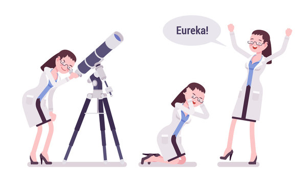 Female scientist happy with eureka result