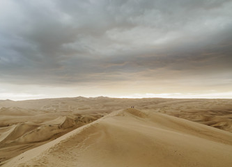 Fototapeta na wymiar Sand Dunes of Ica Desert near Huacachina, Ica Region, Peru
