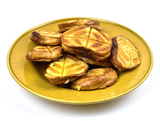 Plate of sandwiches for breakfast for the whole family