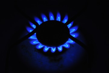 blue gas flame