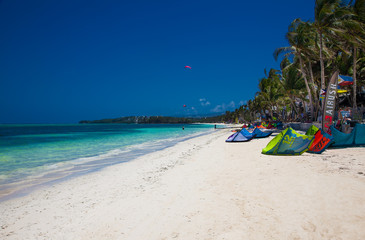 Windsurfing at Bulabog Beach Boracay. Philippines