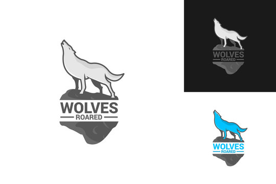 Wolves Roared Logo Template Design Vector, Emblem, Design Concept, Creative Symbol, Icon