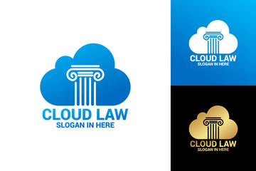 Cloud Law Logo Template Design Vector, Emblem, Design Concept, Creative Symbol, Icon