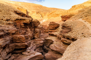 Rocks of Red canyon in desert near Eilat city, Israel
