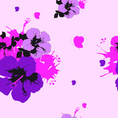 Obraz na płótnie Canvas beautiful pink flowers , on a white, pattern