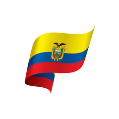 Obraz premium Ecuador flag, vector illustration