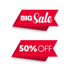 Sale red price tags set