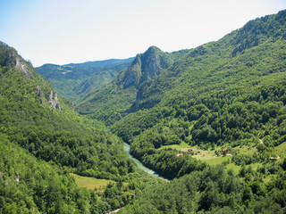 Fototapeta na wymiar canyon with teal water in Montenegro
