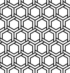 Vector seamless texture. Modern geometric background. Repeated pattern with hexagonal tiles.