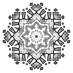 Flower Mandala. Vintage decorative elements. Oriental pattern, vector illustration. Coloring book page. Islam, Arabic, Indian, moroccan spain turkish mystic ottoman motifs
