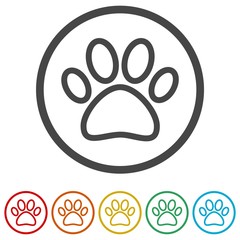 Paw Print Symbol, 6 Colors Included