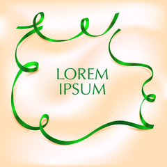 Obraz premium Golden decoration ribbon as a border. Vector illustration
