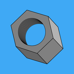 Fototapeta premium NUT ON BLUE BACKGROUND