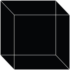 black cube on a white background