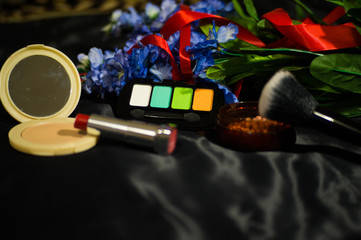 a set of professional make-up cosmetics