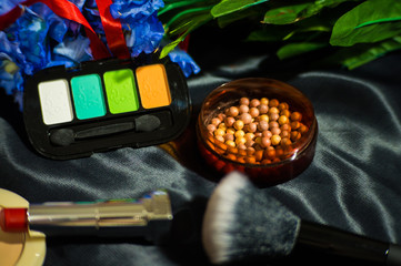 a set of professional make-up cosmetics