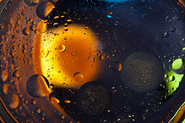 Abstract space background. Water drops of different colours