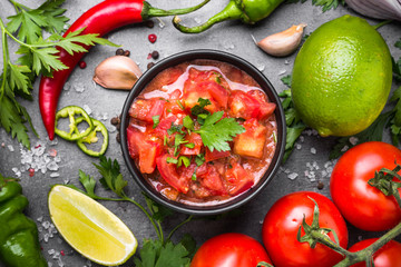 Traditional Latin American mexican salsa  sauce