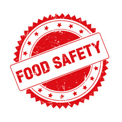 Food Safety red grunge stamp isolated