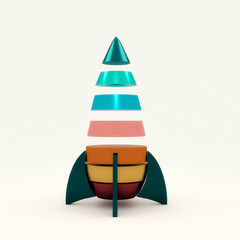 3d rendering rocket processing model