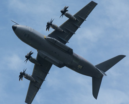 RAF a 400m military large cargo plan seen from the ground
